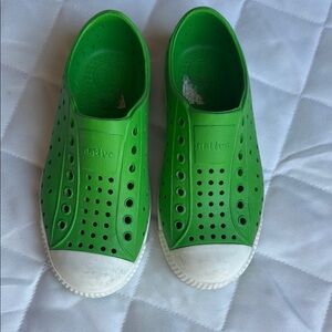 Native Green and White Water Shoes with Ventilation gently worn only a few times